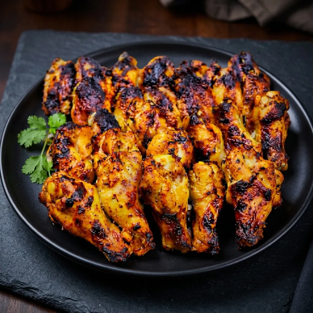 Charcoal-grilled chicken wings with fresh salad at Donya Kebab in London, Ontario